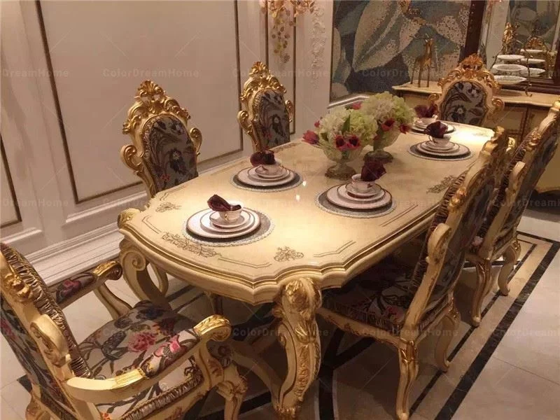 French Furniture Style Dining Room Set Villa Furniture Antique Spanish Furniture
