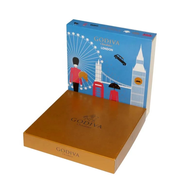 Luxury empty chocolate paper gift packaging box with paper divider