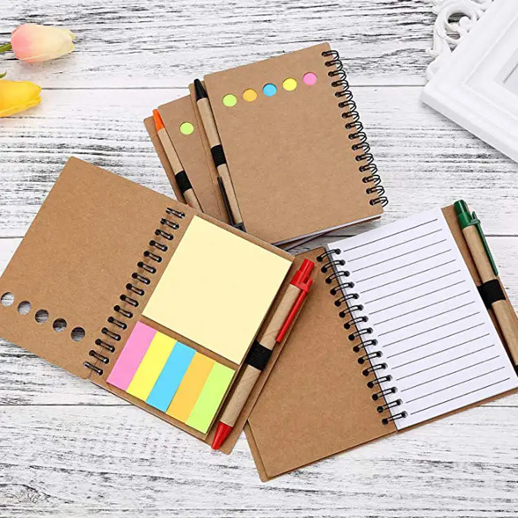 Kraft paper coil  Note combination set notebook Creative stationery office notebook gift set