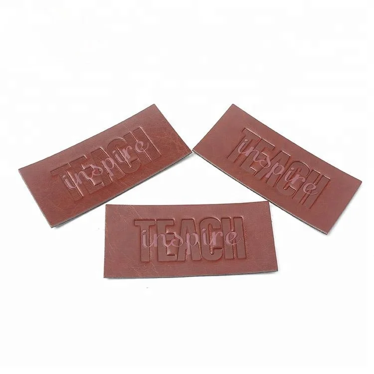 Wholesale High Quality New Design Custom Printed Debossed Name Logo PU Leather Patches for Hats