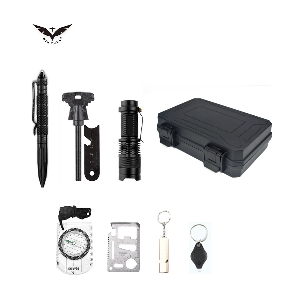 8 in 1 Survival Kit Outdoor Camping Emergency Survival Tools Set
