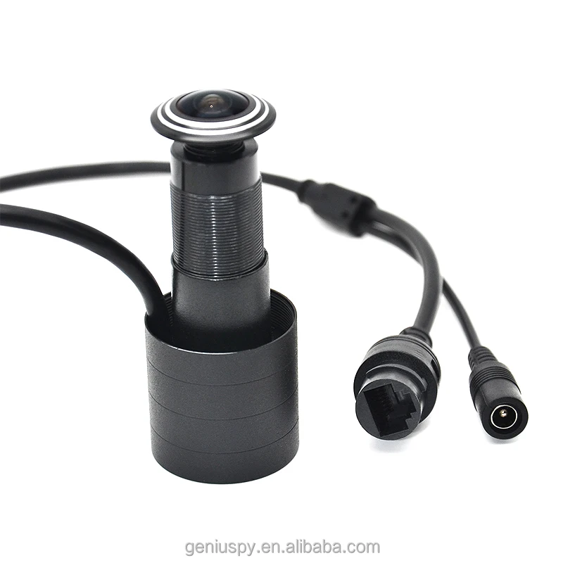 IP-камера видеонаблюдения H.265 5 МП, мини-глазок с отверстием для дверного глазка, рыбий глазок, мм, с датчиком движения, с аудио, POE по желанию