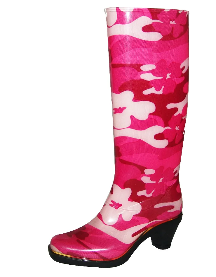 waterproof cheap women PVC  rain boots high heel
