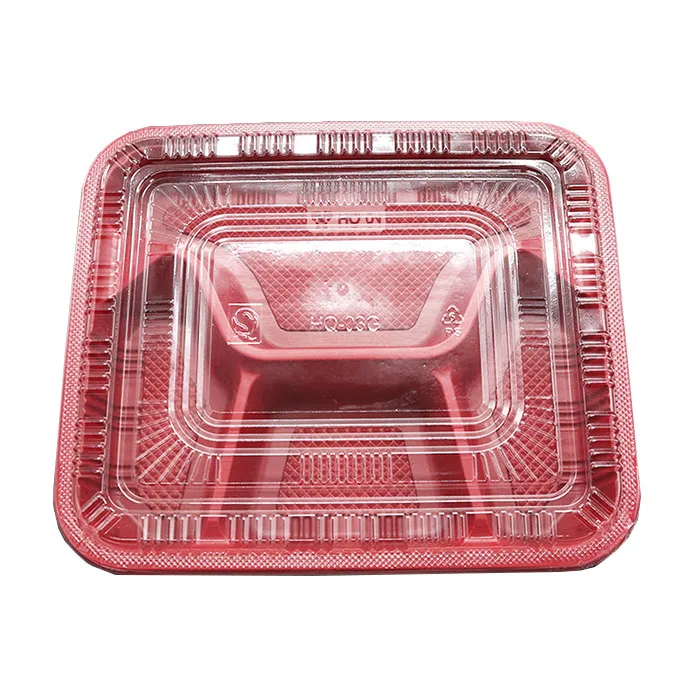 Wholesale 1/2/3/4 Compartment Plastic Bento Disposable Food Tray PP Meal Lunch Box With Cover