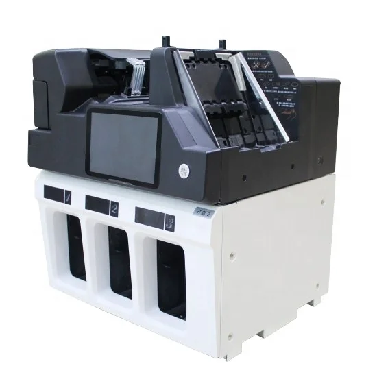 Hot Sale two pockets ECB Bill Banknote Counter Cash Currency Sorting Machine GA-QFJ2101 Euro False Money Detector with IR UV CIS