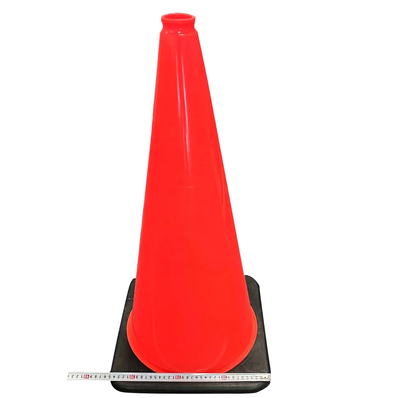 28-Inch PVC Orange Safety Cone Reflective Collars Black Weighted Base Driveway Parking School Improvement Used Cones