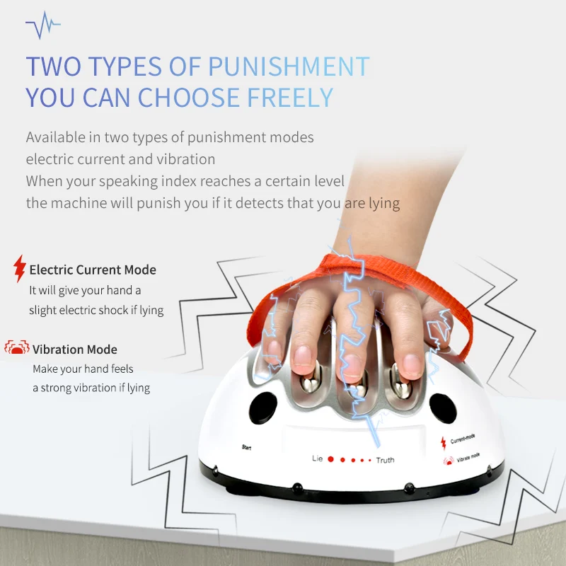 Kids educational polygraph test toy heartbeat lie detector intelligent inductive electric shocking liar