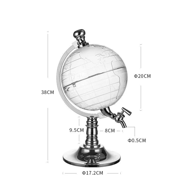 2023 New Design Stainless Steel 2000ml  Earth Beer Globe Shape Tower Dispenser