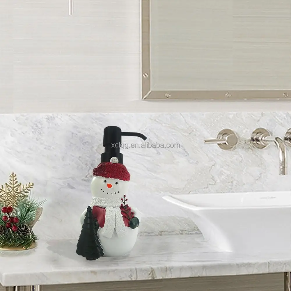 Christmas Theme Decoration Bottle Bathroom Soap Dispenser Santa Claus and Snowman Soap Dispenser