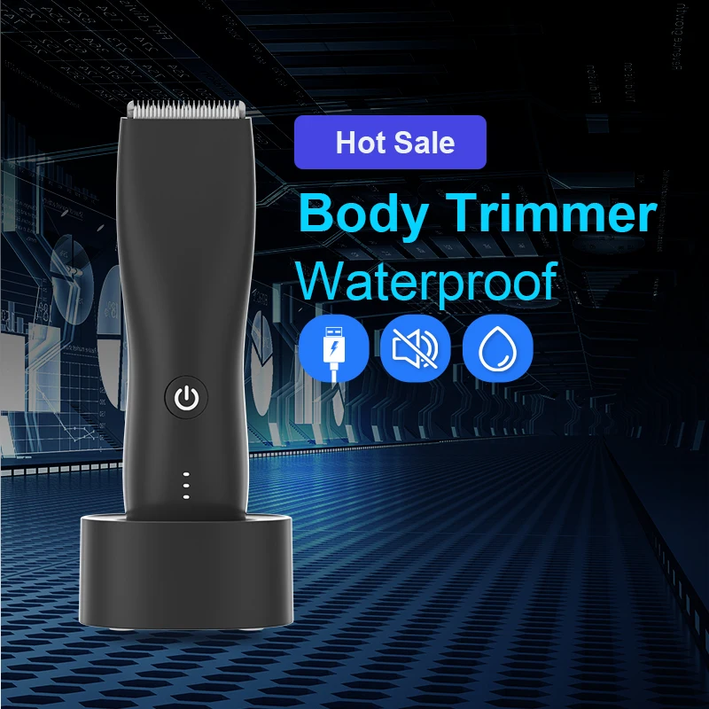 Electric Shaver Professional Waterproof Skinsafe Groin manscaing Mens Hair Clipper Grooming Waterproof Male Body Hair Trimmer