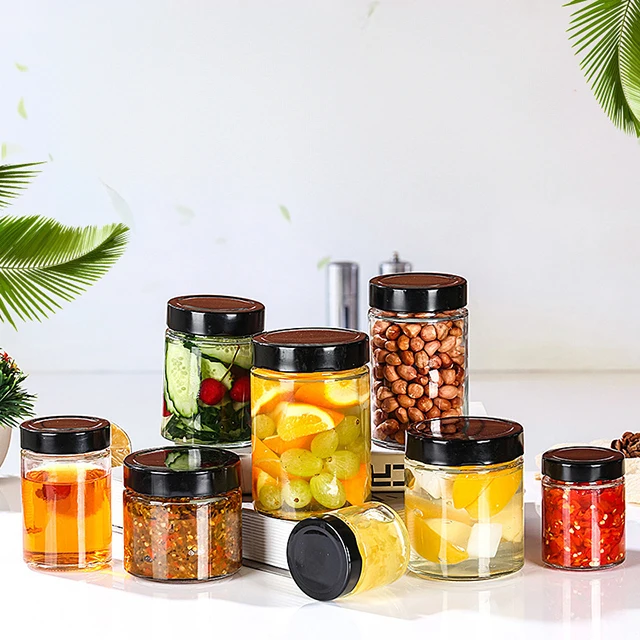 Food grade food sealed glass jar Food jar Round clear jar