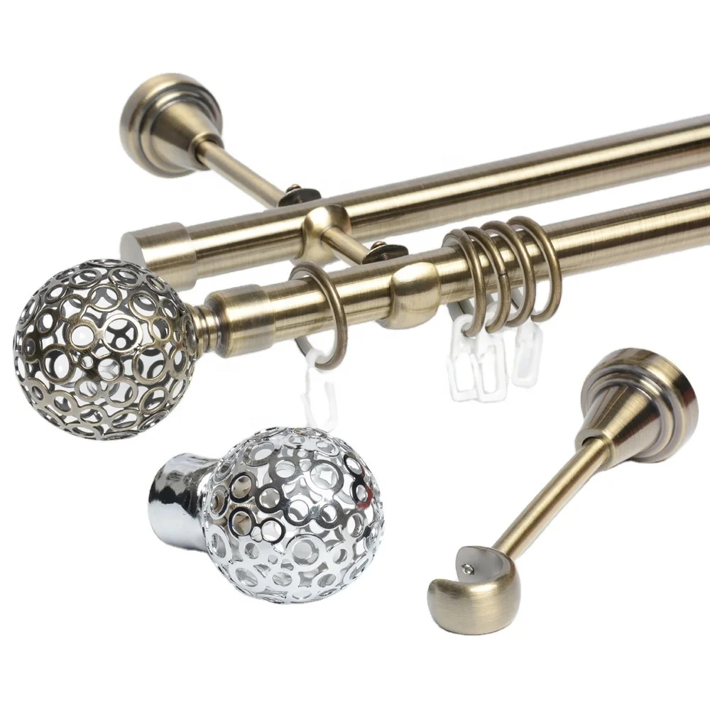 
ZELUAN Factory direct curtain accessories pole finials curtain rod finials aluminium curtain rod set 