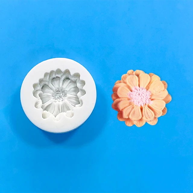 3D liquid silicone cake flower mold 3D  flower fondant silicone baking mold handmade soap cake mold