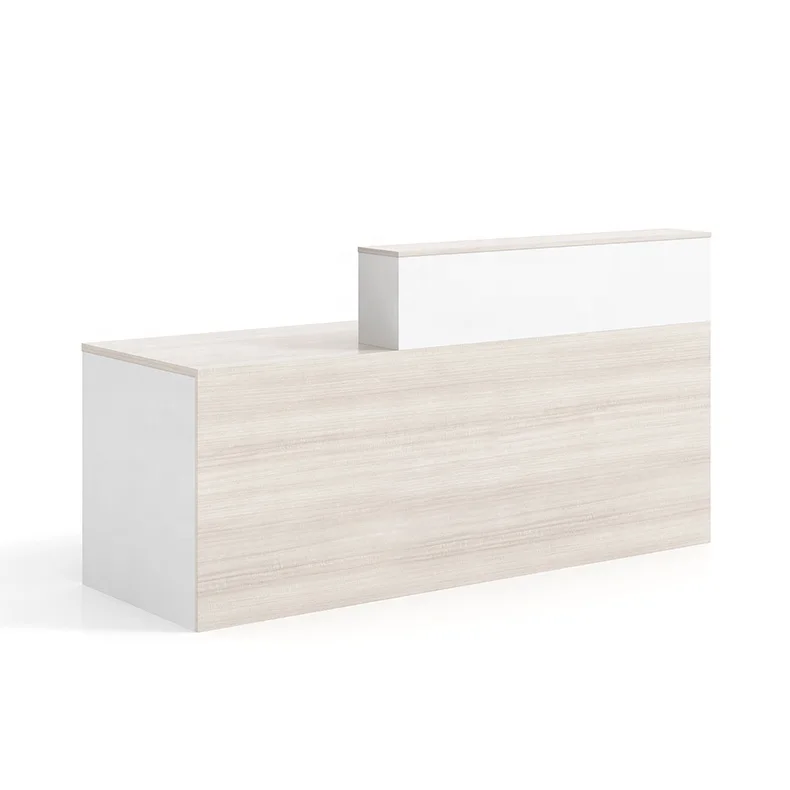 cheap factory office furniture simple design white wood modern reception desk