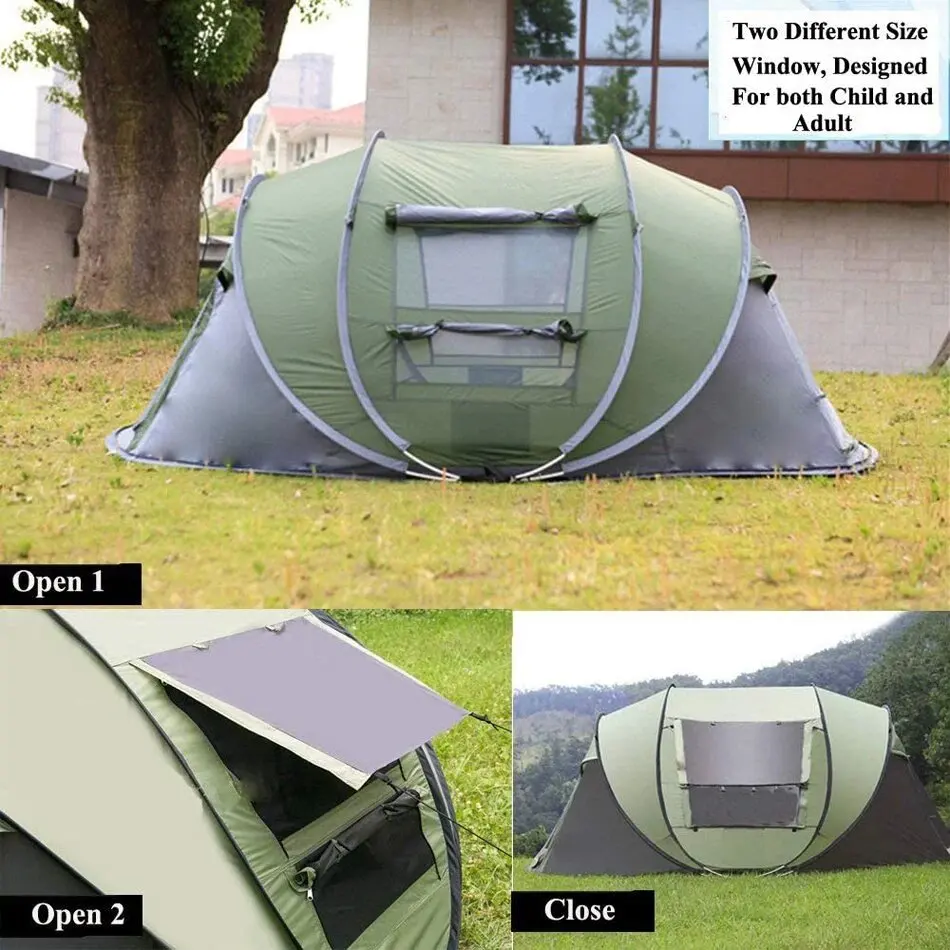 Large Waterproof Automatic Setup 2 Doors Instant Family Tents Boat Shape Camping Tent Easy Pop Up Tent