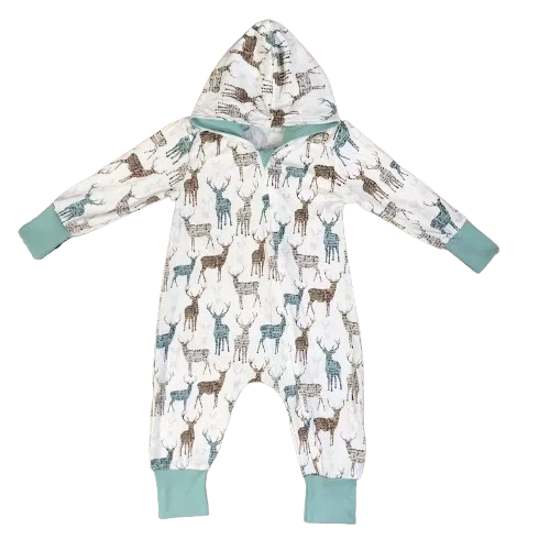 Wholesale high quality baby animal series bamboo fiber home casual cute long sleeve Jumpsuit
