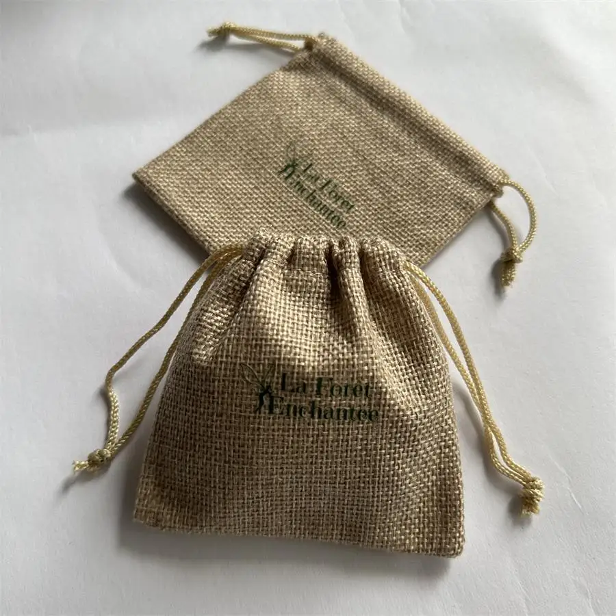 Экологически чистая ткань Джутовая сумка для ювелирных изделий Подарочная из мешковины упаковочные пакеты с индивидуальным