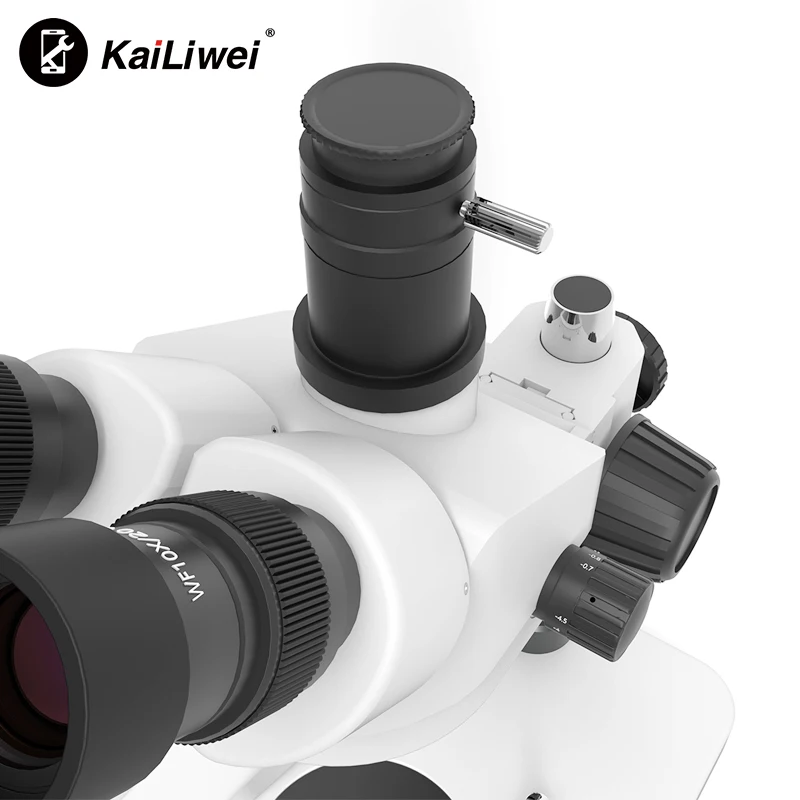 Kailiwei Optical 7X-45X Boom Stand Mobile Phone Trinocular Stereo zoom Microscope Electronic Repair Microscope low prices