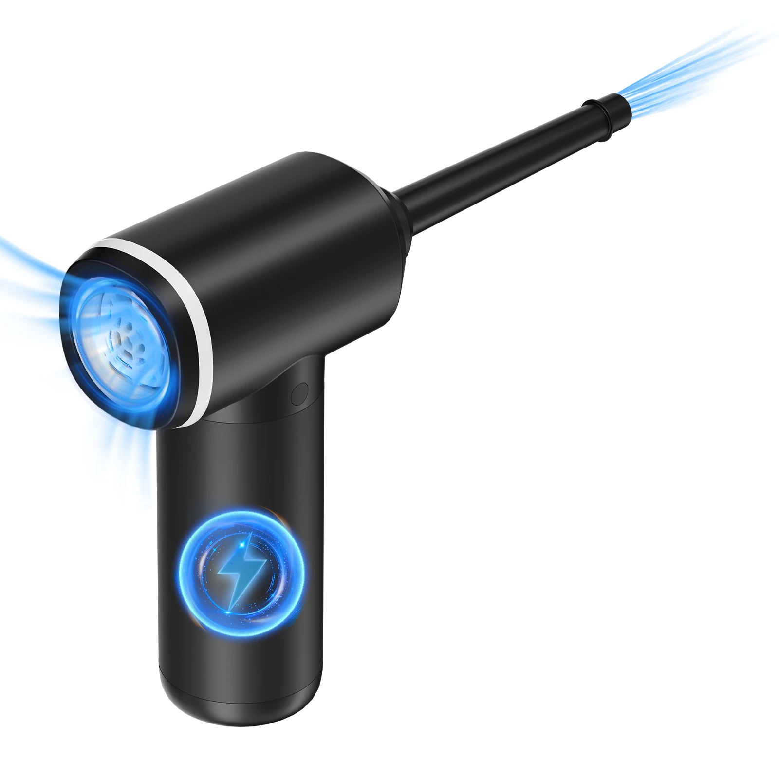 100K RPM Portable cordless high power jet air blower inflate deflat, desktop compressed air duster, wireless car vacuum cleaner