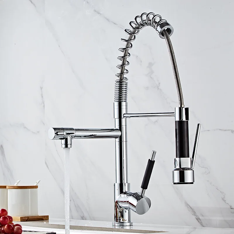 Classic Pull Out Pre Rinse Spray Kitchen Faucet Wall Mount Commercial Catering Pre Rinse Unit Faucet Tap