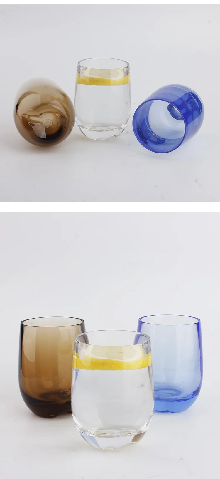 Custom Logo PC Acrylic 185g Unbreakable Luxury Modern Fruit Juice Milk Water Egg Cup for Ktv Bar