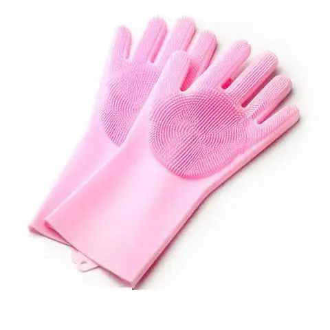 Housework Waterproof Cleaning Gloves Durable Silicone Scrubbing Dishwashing Clothes