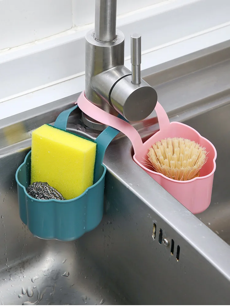 
Bathroom Storage Hanging Bag Kitchenware Rag Rack New Kitchen Sink Drain Rack Sponge 