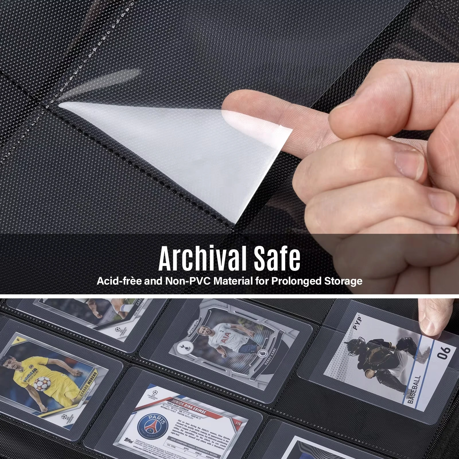 Semi-Rigid Card Saver Collectors Binder Holds 360 Cards 9 Pocket Trading Card Album