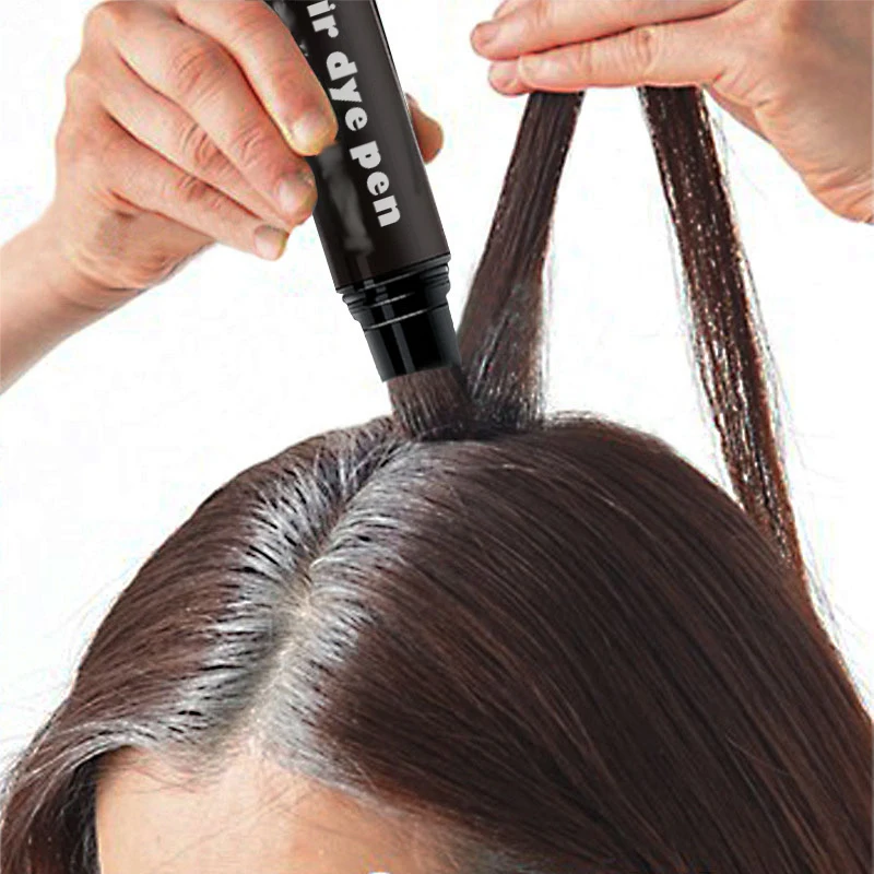 Private Label Hairs Dye Pen Touch Up Root Concealer Black Dark Brown Brown Natural Hair Dye Brush Pen