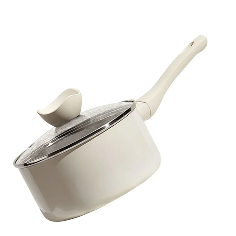 Best Selling Cookware Set Saucepan White Color Kitchenware  Aluminium Non Stick Coating  Soft Touch Handle