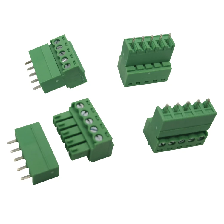 3,81 мм Шаг 5 контактов 5 способ прямые штыревой разъем вставные мужской и женский клеммный блок печатных плат 5 штифтов проволочный коннектор