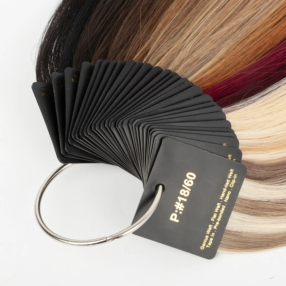 Starting Business Hair Extension Color Ring Human Hair Swatch Cards Sample Hair Color Ring