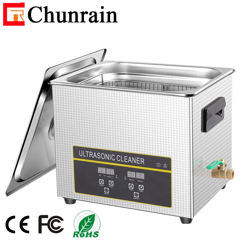 FCC CE ROHS Ultrasonic cleaner 10L CR-040S 240W 40KHZ 80KHZ for Labs Pipettes Test Tubes Medical  Dental Surgical Instruments