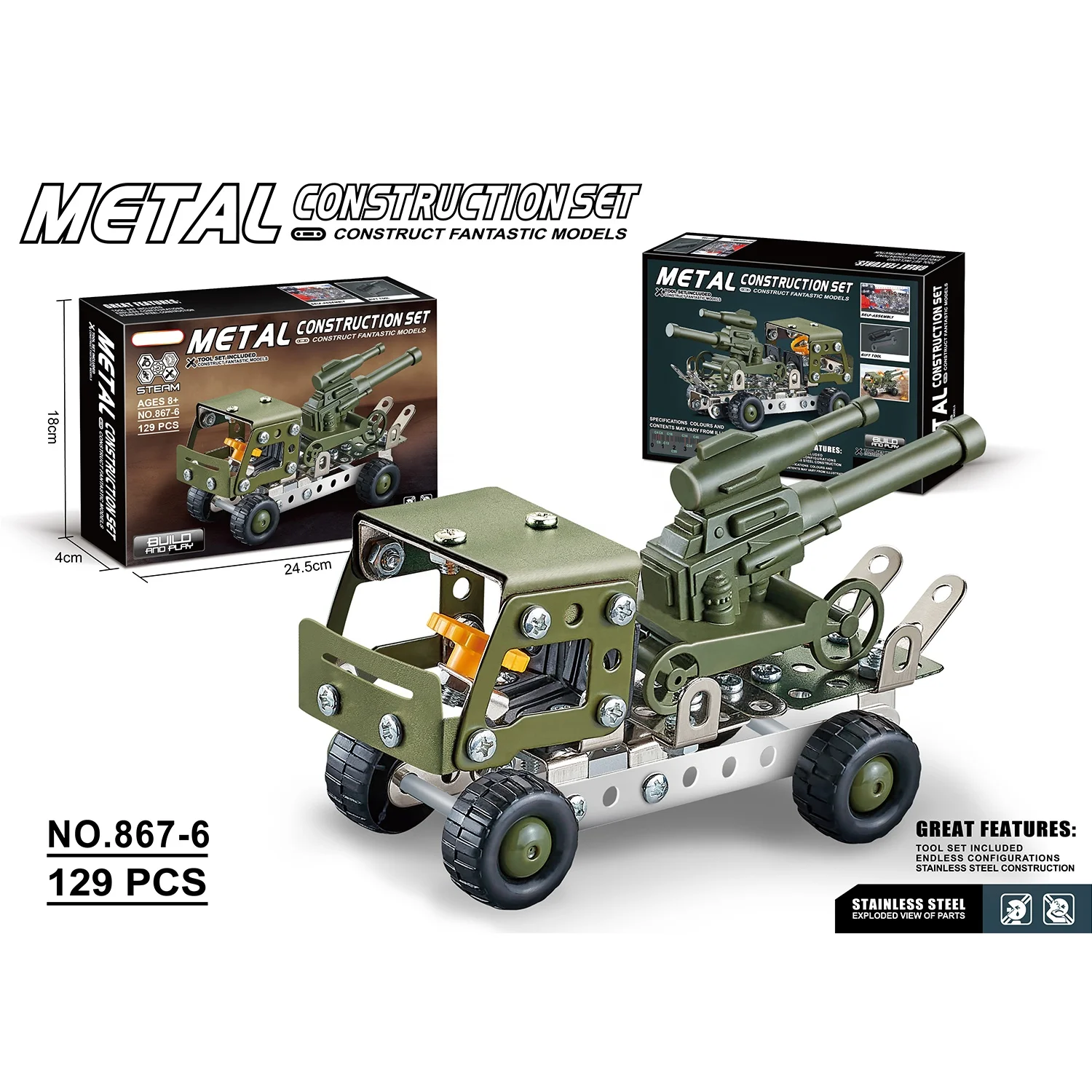 3D металлический строительный блок