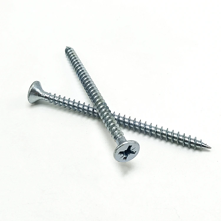 
4.5*50mm Blue White Yellow Zinc Pated CSK Self Tapping Chipboard Screw 