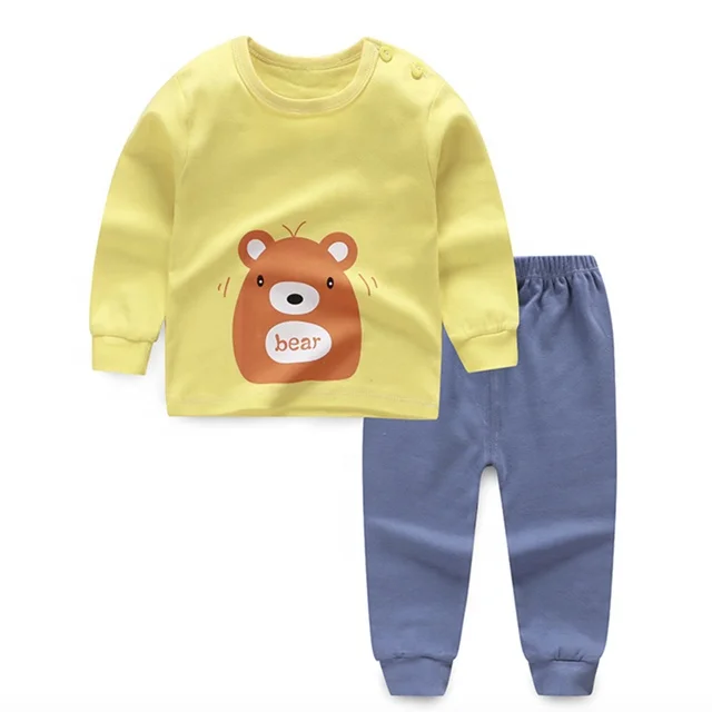 
Wholesale Baby Clothes set long Sleeve T-shirt and Pants 2 pieces Underwear Clothes Suits 