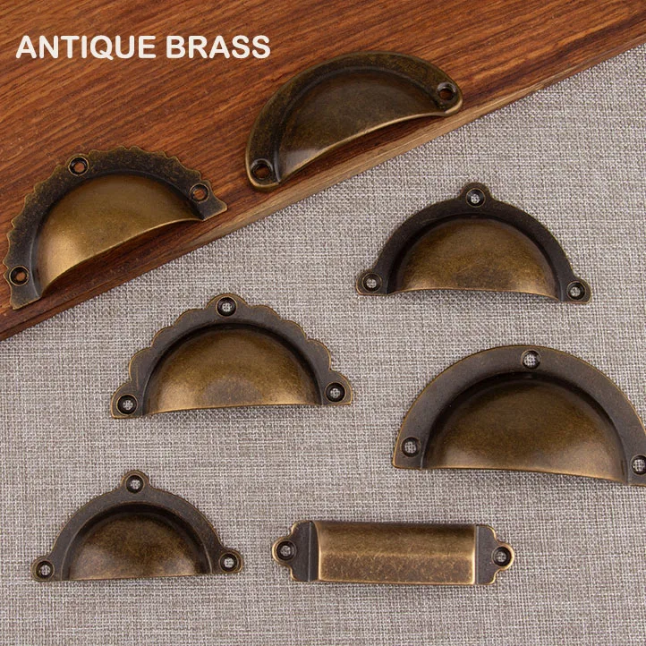 Половина круглая дверная ручка для шкафа винтажный декор антикварные ручки раковины медные