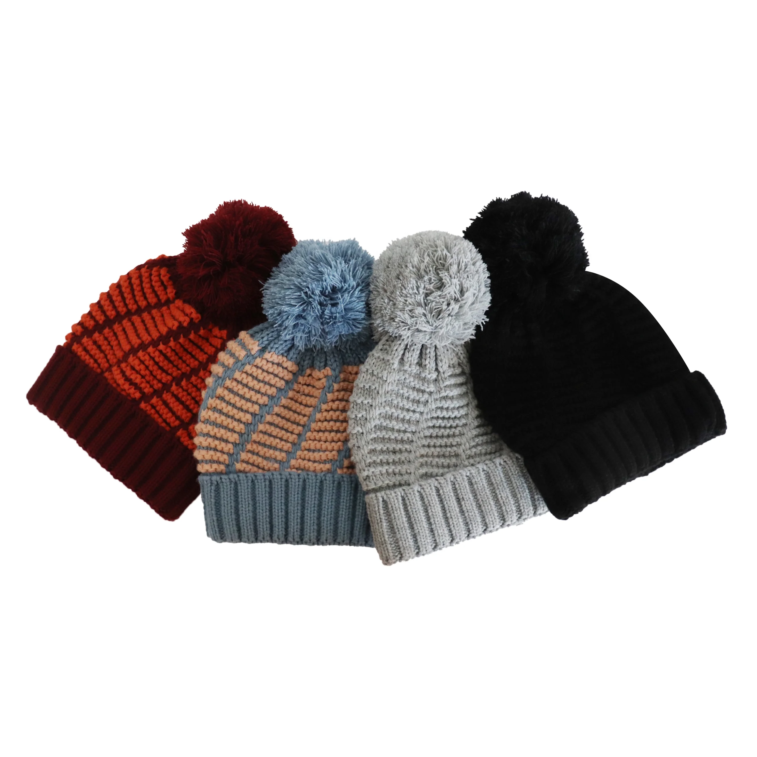
Ladies Warm Chunky Winter Autumn Manufacture Customized Design Fashionable Acrylic Twisted Knit hat /Beanie with pompom 