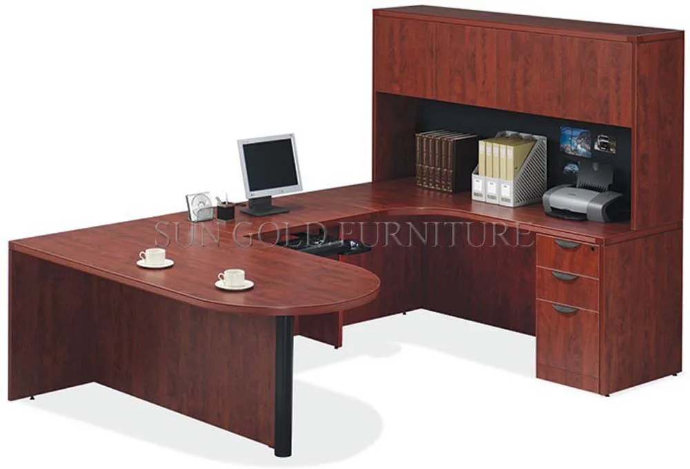 wood Luxury Office Furniture Boss Desk Executive Desk and Chair Set with File Cabinet
