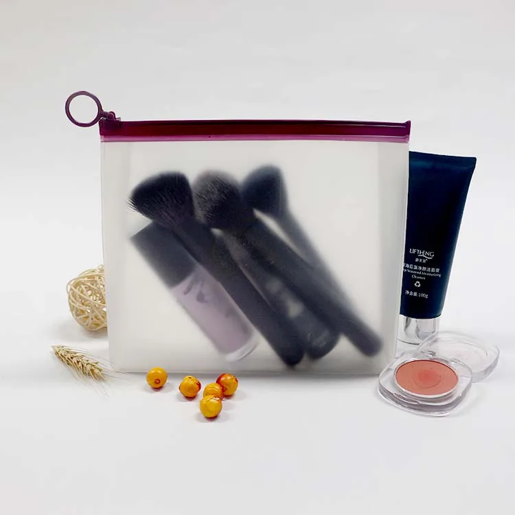 2024 Custom Logo TPU Frosted Clear Zipper Plastic Swimwear Bag Colored Vinyl Translucent Bikini Swimsuit Packaging Bag