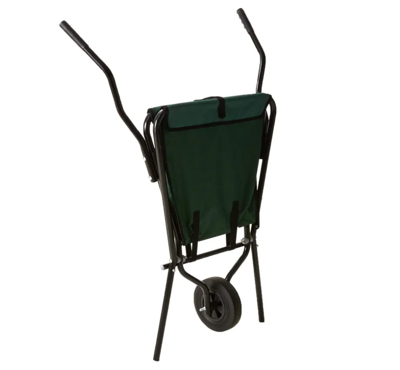 Foldable and light weight canvas wheelbarrow for garden leaves clean
