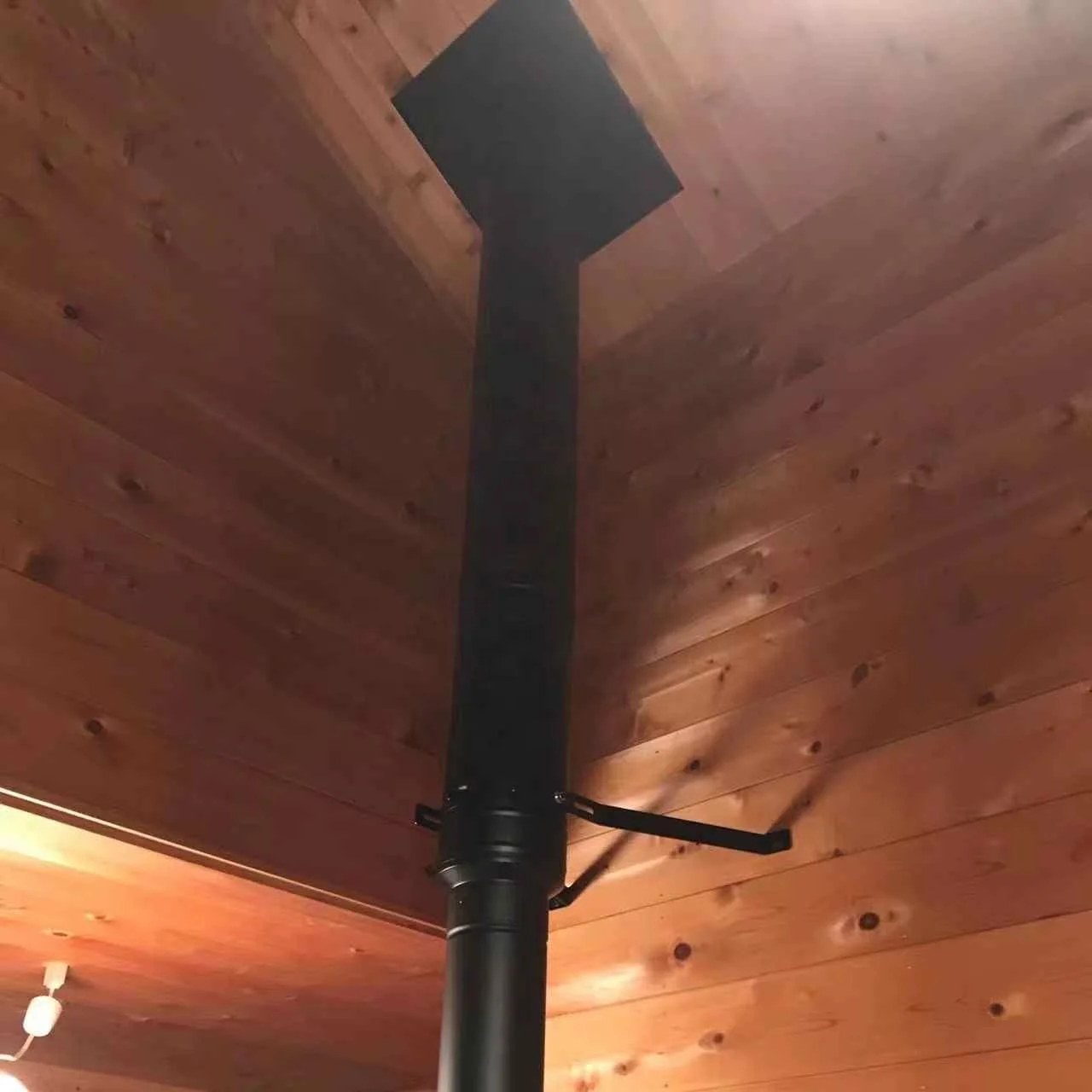 6 Inch (150mm) Black Twin Wall Flue Kit Chimney Flue with Cowl