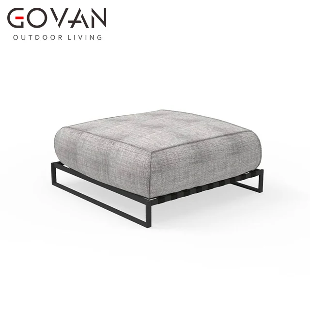 Modern simplicity design hotel villa home leisure furniture garden footstool outdoor stainless steel frame ottoman