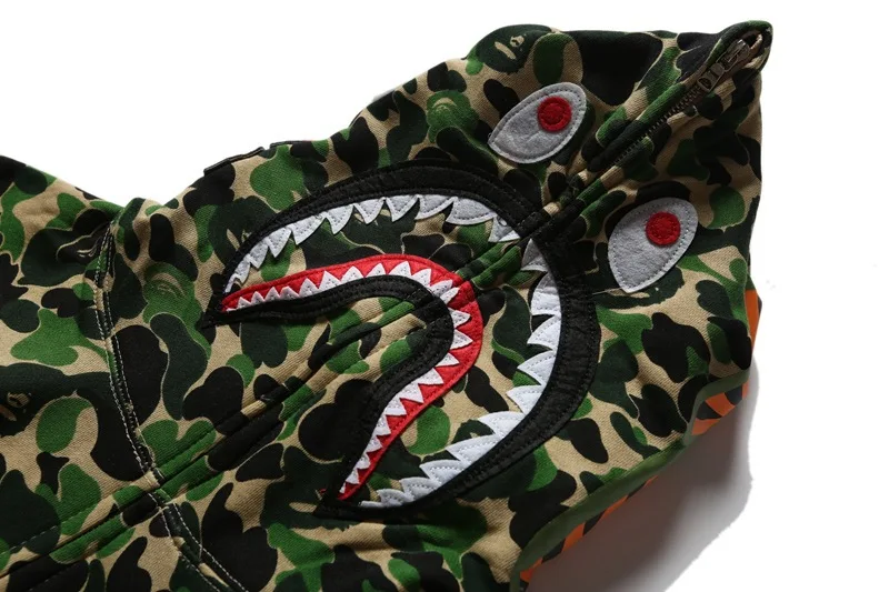 bape shark Hoodie manufacturer embroidered heavyweight 100% cotton plain pullover oversized hoodie