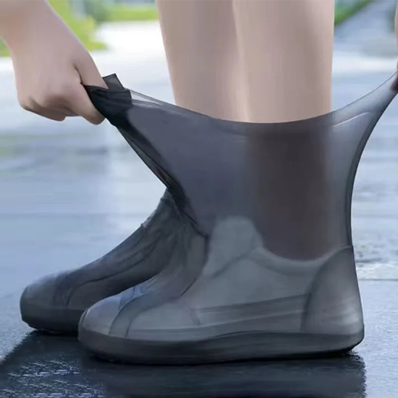 1 Pair Waterproof Shoe Covers Non-slip Reusable Rain Snow Boot Women Men Outdoor Rainy Reusable  winter shoe covers