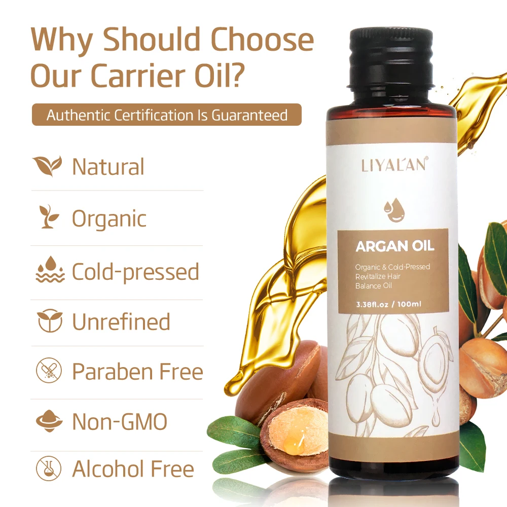 Private Label Organic 100% Pure Carrier Oil Cold Press Hair Treatment Argan Oil For Skin Hair Care Massage