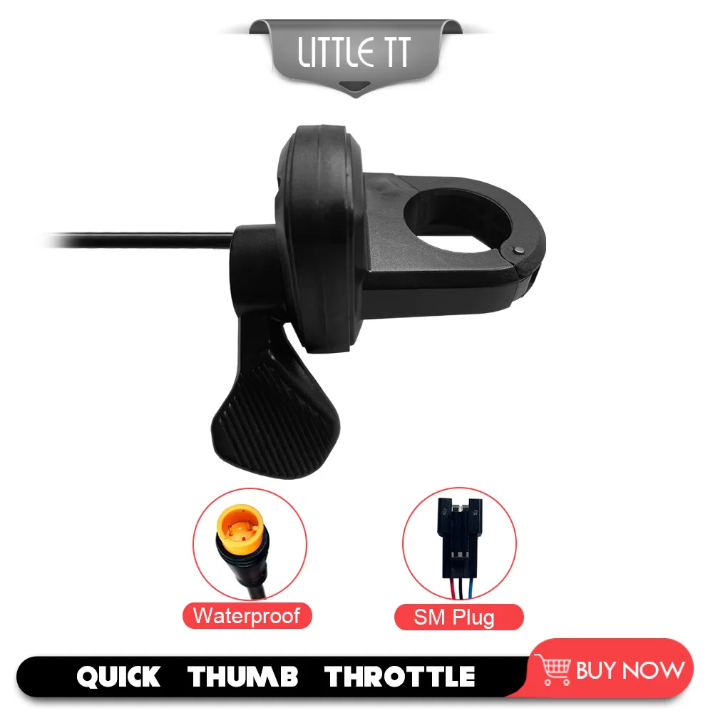 Electric Bicycle Quick Thumb Throttle TT-008 Right Handlebar 3Pin Waterproof SM Connector Ebike Thumb Throttle