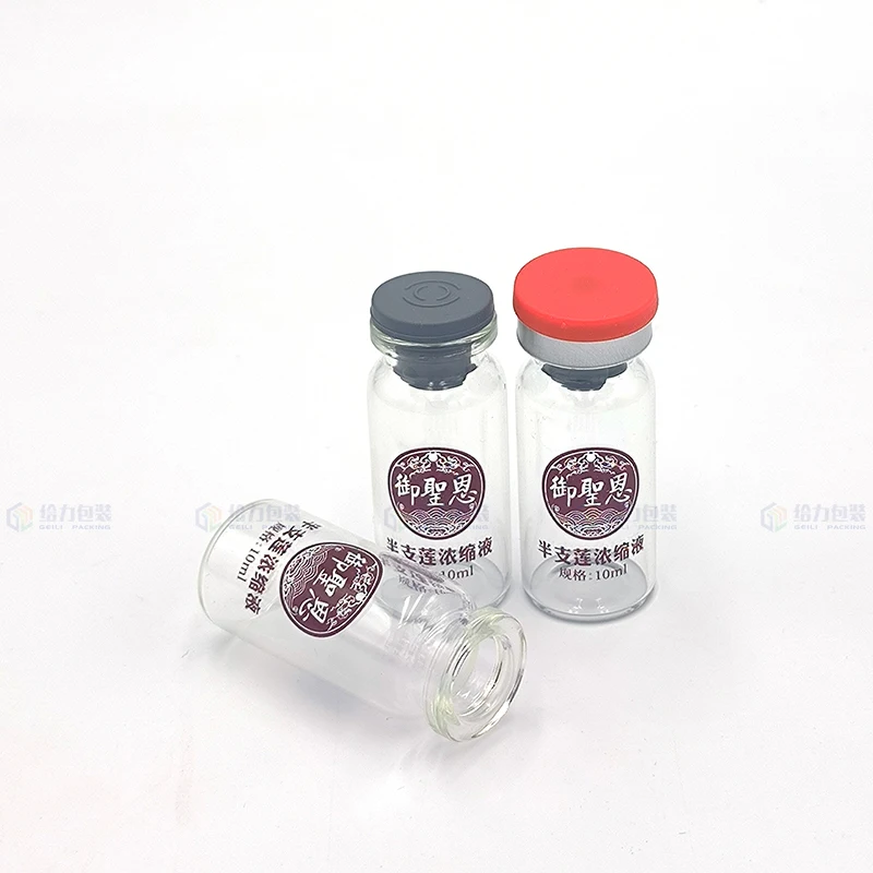 GL Popular 10ml Clear Vial Silk Screen Printing Stamp on The Surface with Customized Image