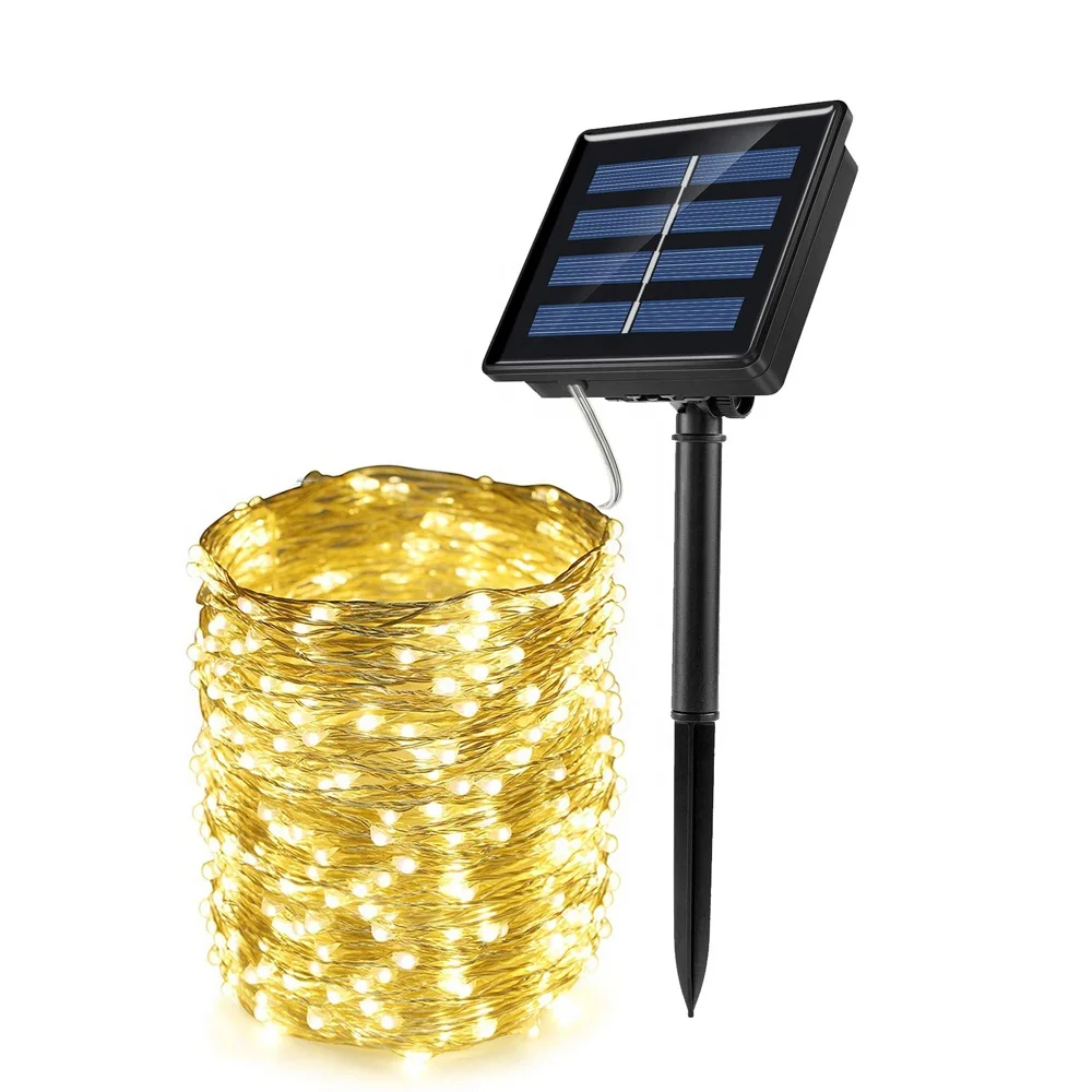 
Popular decorative copper wire DIY christmas lights outdoor 200led solar camping string lights 