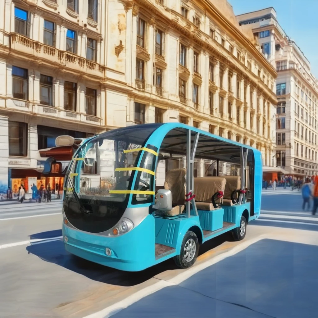 Comfortable High Performance 72V Electric Open Style Tourist Sightseeing Bus